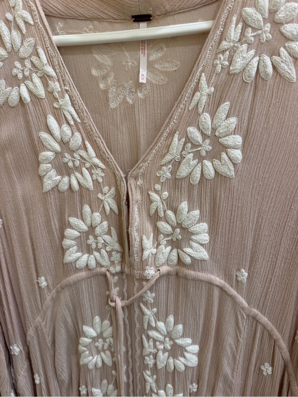 Free People Blush Pink Embroidered Maxi Dress - Picture 2 of 4